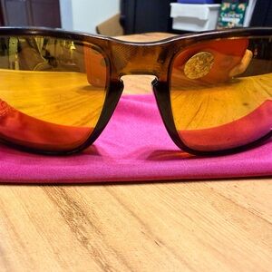 Oakley Holbrook brown Sport Wrap Sunglasses with gold polarized Lenses